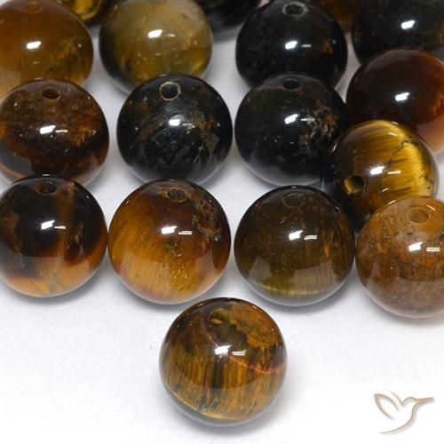 Matrice di occhio di tigre Marrone medio-chiaro naturale da 7.71 ct, Sfera, Opaco