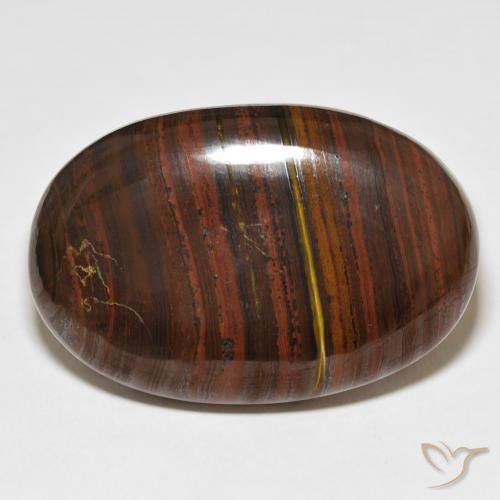 76.48ct Naturale Multicolore Matrice di occhio di tigre, Ovale, Opaco