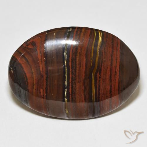 41.58ct Naturale Multicolore Matrice di occhio di tigre, Ovale, Opaco