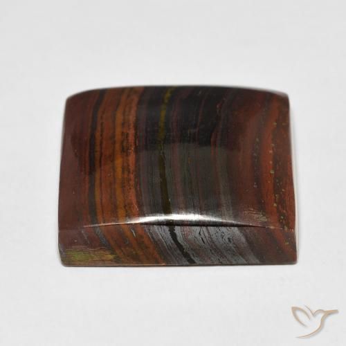 Matrice di occhio di tigre Multicolore naturale da 39.86 ct, Taglio a baguette, Opaco