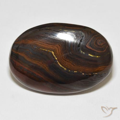 44.70ct Naturale Multicolore Matrice di occhio di tigre, Ovale, Opaco