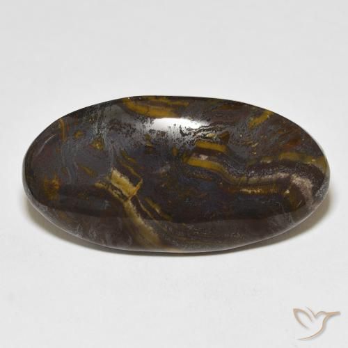 45.45ct Naturale Multicolore Matrice di occhio di tigre, Ovale, Opaco