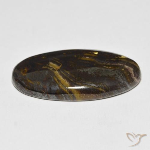 Matrice di occhio di tigre Multicolore naturale da 45.45 ct, Ovale, Opaco