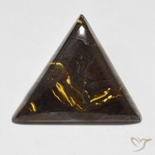 21.22ct Naturale Multicolore Matrice di occhio di tigre, Taglio trillion, Opaco