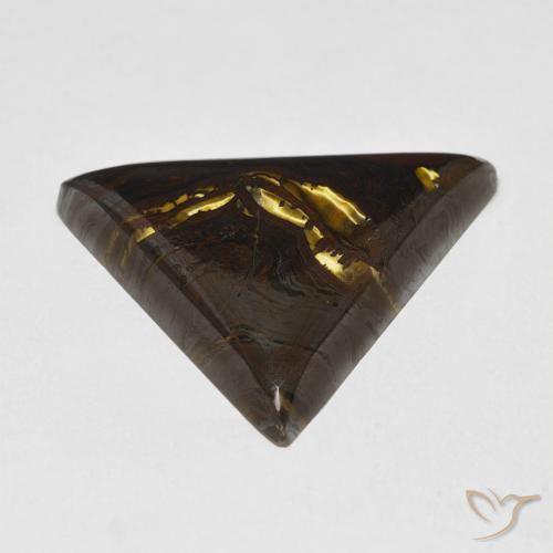 Matrice di occhio di tigre Multicolore naturale da 21.22 ct, Taglio trillion, Opaco