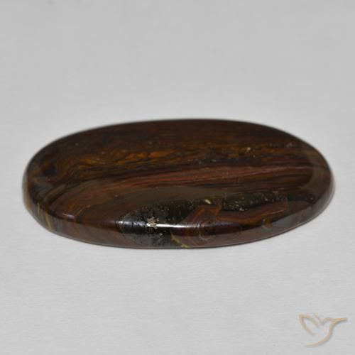 Matrice di occhio di tigre Multicolore naturale da 34.97 ct, Ovale, Opaco