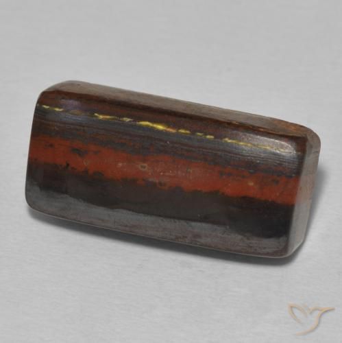 Matrice di occhio di tigre Multicolore naturale da 15.91 ct, Taglio a baguette, Opaco