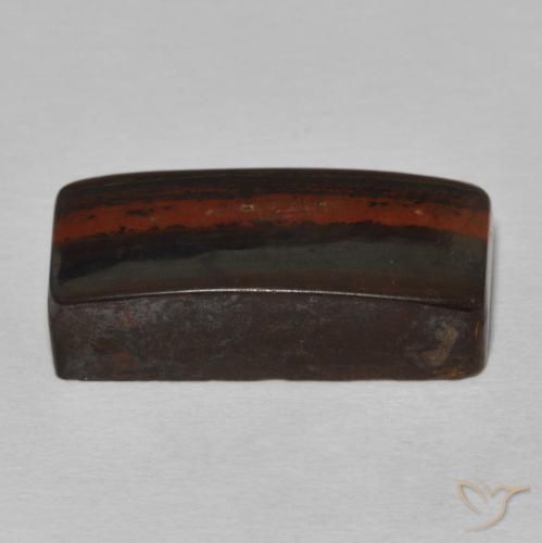 Matrice di occhio di tigre Multicolore naturale da 15.91 ct, Taglio a baguette, Opaco