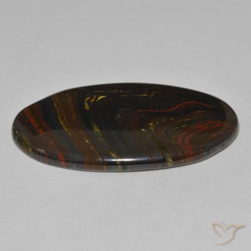 Matrice di occhio di tigre Multicolore naturale da 42.75 ct, Ovale, Opaco