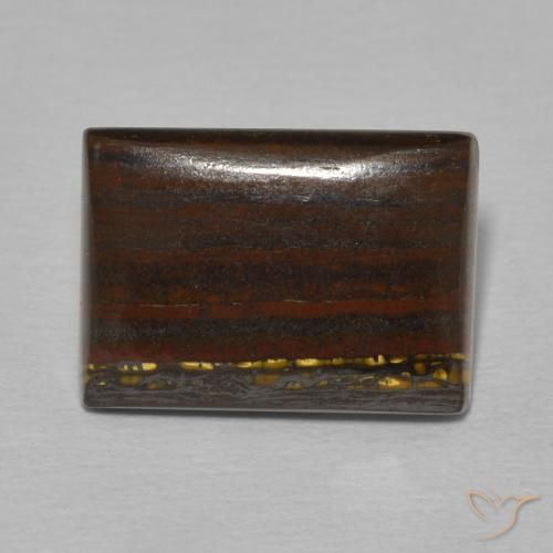 Matrice di occhio di tigre Multicolore naturale da 6.07 ct, Taglio a baguette, Opaco