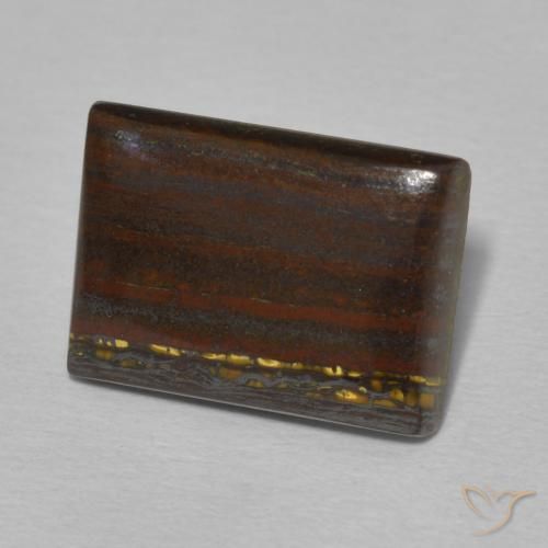 Matrice di occhio di tigre Multicolore naturale da 6.07 ct, Taglio a baguette, Opaco