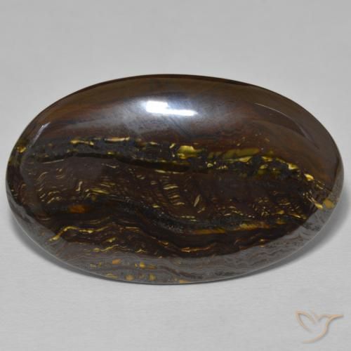 44.07ct Naturale Multicolore Matrice di occhio di tigre, Ovale, Opaco