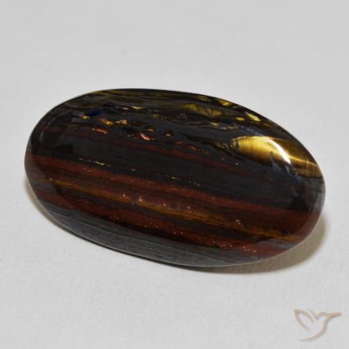 Matrice di occhio di tigre Multicolore naturale da 23.48 ct, Ovale, Opaco