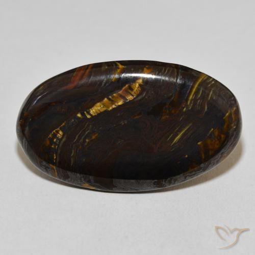 27.18ct Naturale Multicolore Matrice di occhio di tigre, Ovale, Opaco