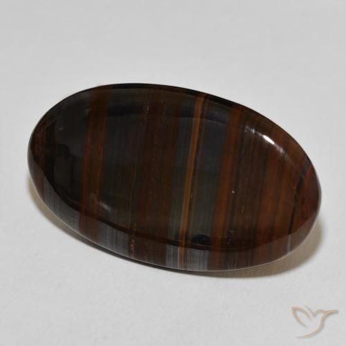 Matrice di occhio di tigre Multicolore naturale da 37.05 ct, Ovale, Opaco