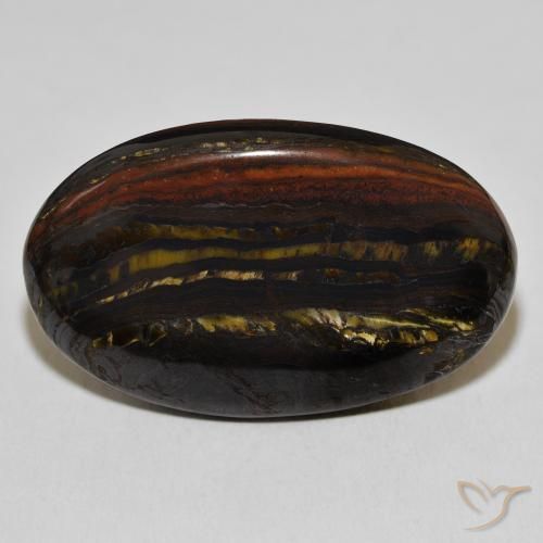 49.72ct Naturale Multicolore Matrice di occhio di tigre, Ovale, Opaco