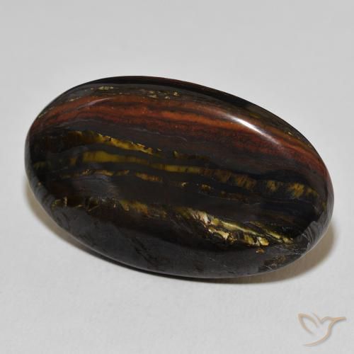 Matrice di occhio di tigre Multicolore naturale da 49.72 ct, Ovale, Opaco