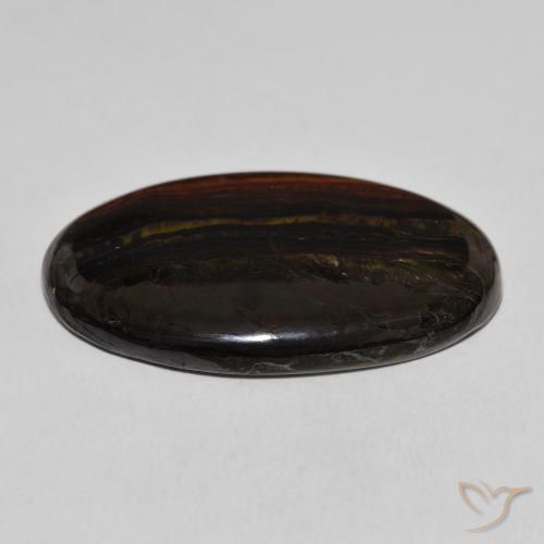 Matrice di occhio di tigre Multicolore naturale da 49.72 ct, Ovale, Opaco