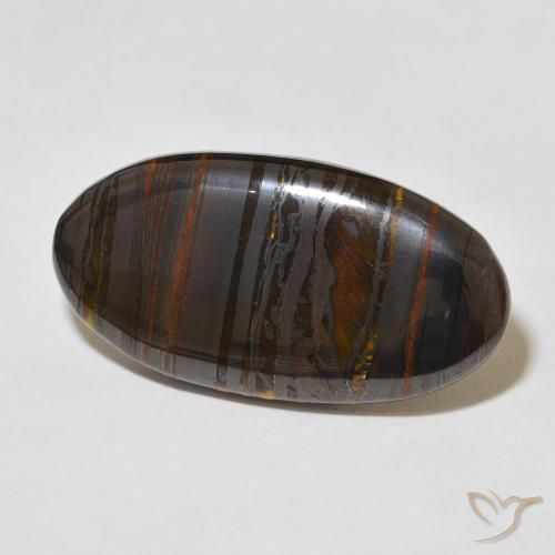 Matrice di occhio di tigre Multicolore naturale da 36.56 ct, Ovale, Opaco
