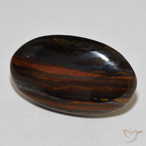 Matrice di occhio di tigre Multicolore naturale da 39.40 ct, Ovale, Opaco