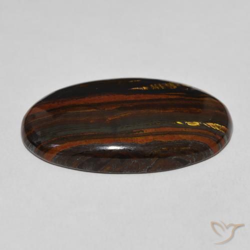Matrice di occhio di tigre Multicolore naturale da 39.40 ct, Ovale, Opaco