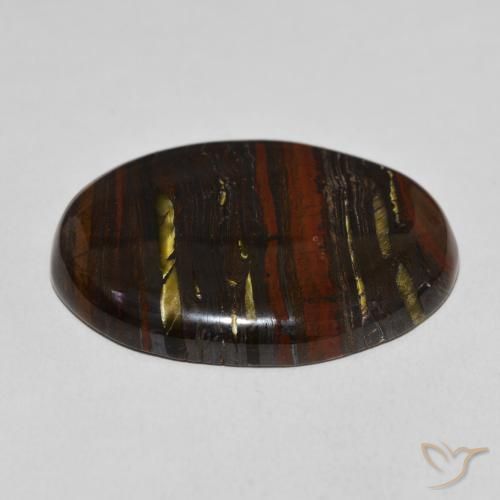 Matrice di occhio di tigre Multicolore naturale da 43.25 ct, Ovale, Opaco