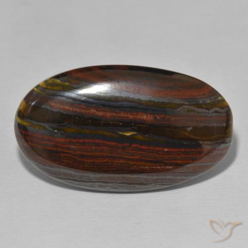 34.30ct Naturale Multicolore Matrice di occhio di tigre, Ovale, Opaco