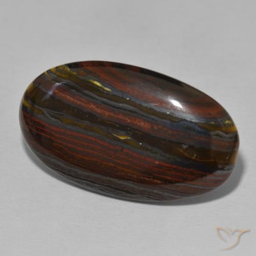 Matrice di occhio di tigre Multicolore naturale da 34.30 ct, Ovale, Opaco