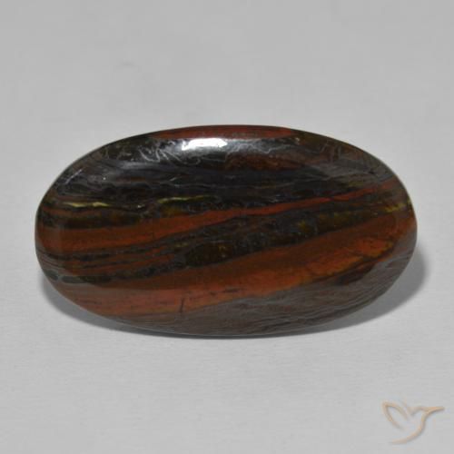 32.15ct Naturale Multicolore Matrice di occhio di tigre, Ovale, Opaco