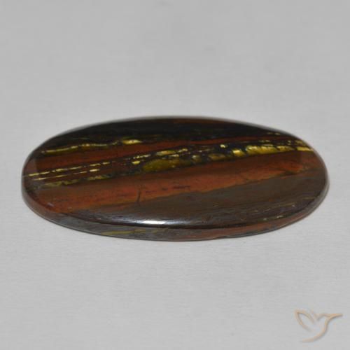 Matrice di occhio di tigre Multicolore naturale da 32.15 ct, Ovale, Opaco