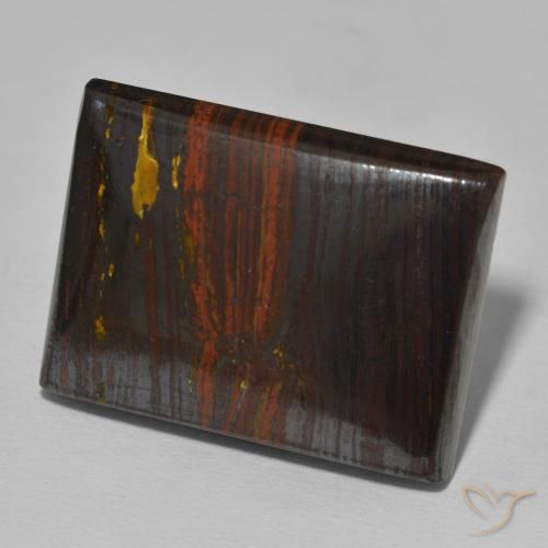 Matrice di occhio di tigre Multicolore naturale da 47.43 ct, Taglio a baguette, Opaco