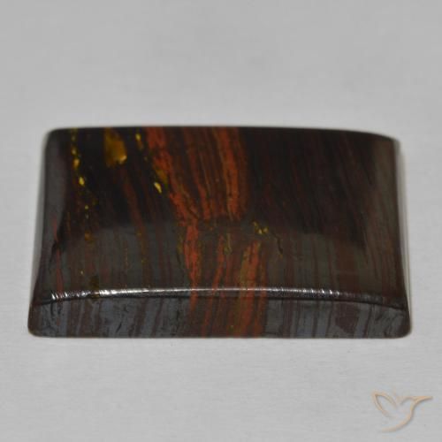 Matrice di occhio di tigre Multicolore naturale da 47.43 ct, Taglio a baguette, Opaco