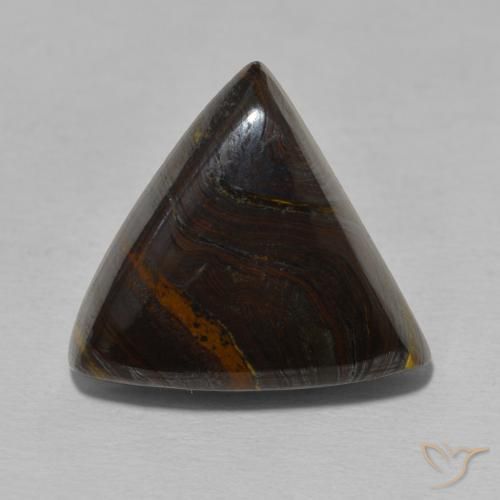 15.56ct Naturale Multicolore Matrice di occhio di tigre, Taglio trillion, Opaco