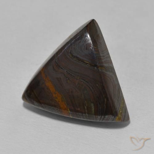 Matrice di occhio di tigre Multicolore naturale da 15.56 ct, Taglio trillion, Opaco
