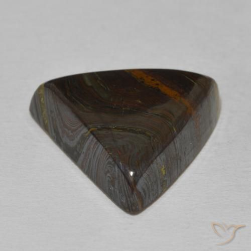 Matrice di occhio di tigre Multicolore naturale da 15.56 ct, Taglio trillion, Opaco