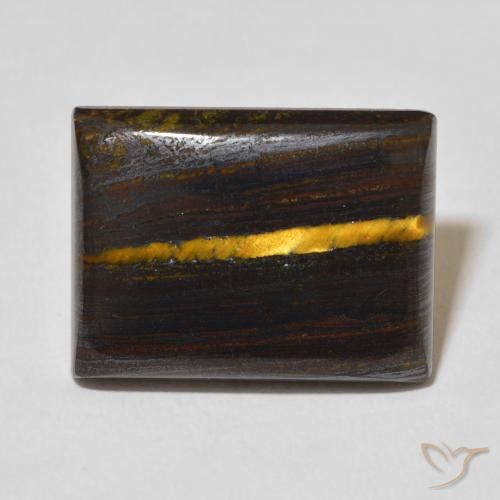 23.57ct Naturale Multicolore Matrice di occhio di tigre, Taglio a baguette, Opaco