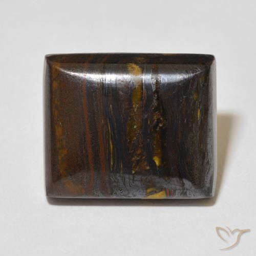 27.25ct Naturale Multicolore Matrice di occhio di tigre, Taglio a baguette, Opaco