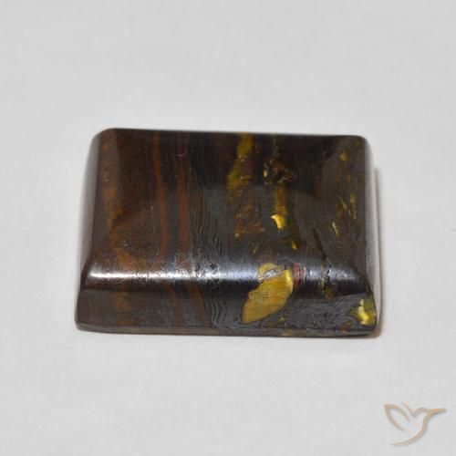 Matrice di occhio di tigre Multicolore naturale da 27.25 ct, Taglio a baguette, Opaco