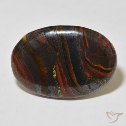 27.96ct Naturale Multicolore Matrice di occhio di tigre, Ovale, Opaco