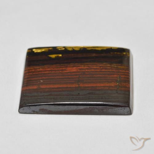 Matrice di occhio di tigre Multicolore naturale da 44.19 ct, Taglio a baguette, Opaco