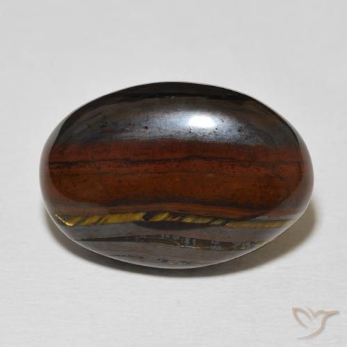 20.82ct Naturale Multicolore Matrice di occhio di tigre, Ovale, Opaco
