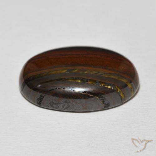 Matrice di occhio di tigre Multicolore naturale da 20.82 ct, Ovale, Opaco