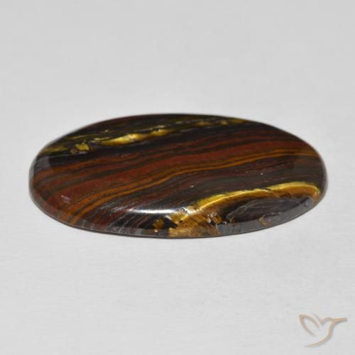 Matrice di occhio di tigre Multicolore naturale da 32.51 ct, Ovale, Opaco