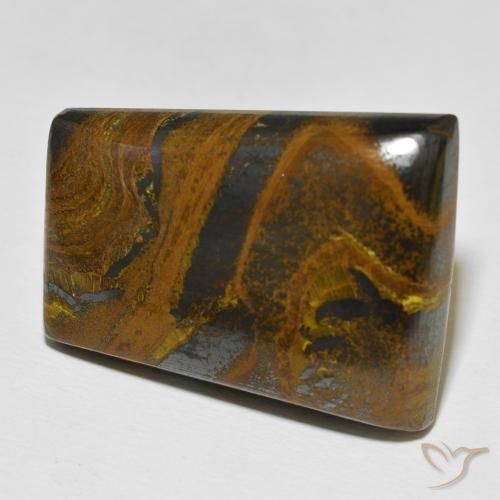 Matrice di occhio di tigre Multicolore naturale da 67.54 ct, Taglio a baguette, Opaco