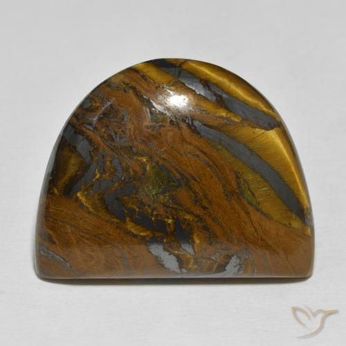 53.17ct Naturale Multicolore Matrice di occhio di tigre, Taglio a fantasia, Opaco