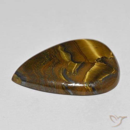 Matrice di occhio di tigre Multicolore naturale da 56.27 ct, Forma a pera, Opaco
