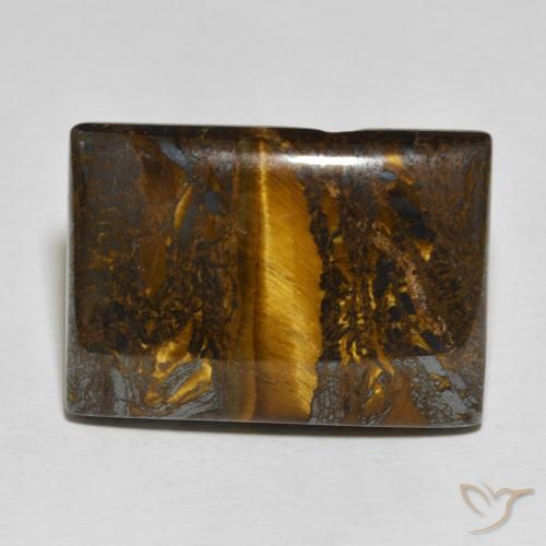 49.75ct Naturale Multicolore Matrice di occhio di tigre, Taglio a baguette, Opaco