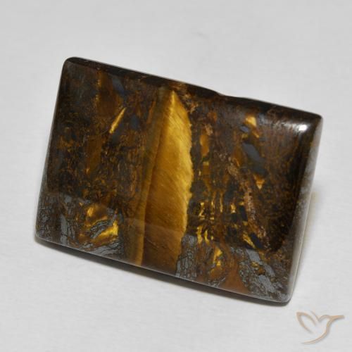 Matrice di occhio di tigre Multicolore naturale da 49.75 ct, Taglio a baguette, Opaco
