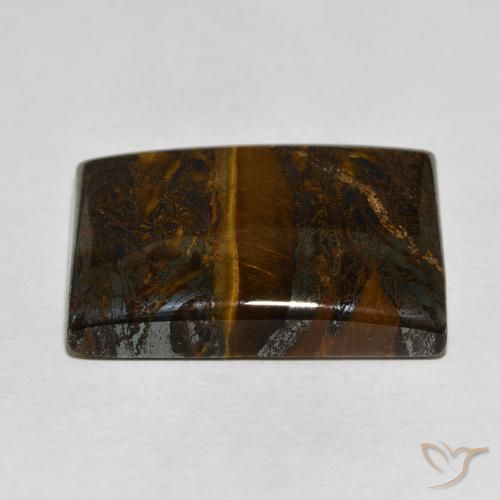 Matrice di occhio di tigre Multicolore naturale da 49.75 ct, Taglio a baguette, Opaco
