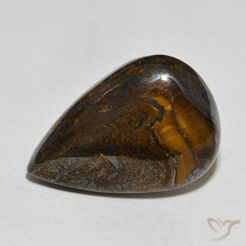 Matrice di occhio di tigre Multicolore naturale da 30.06 ct, Forma a pera, Opaco